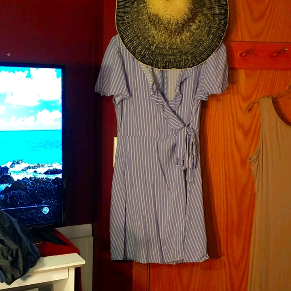 Blue and white summer dress